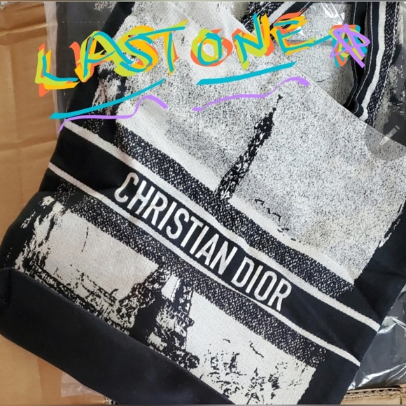 Dior Black and White Artistic Tote Bag,Eiffel Tower,Statue Of Liberty - Picture 1 of 7
